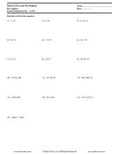 Printables Lcm Worksheets free lcm worksheets printables pdf pre algebra lcm