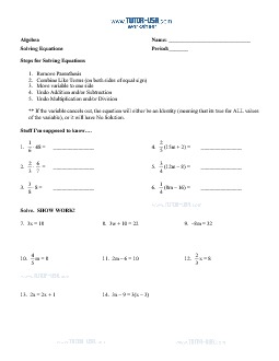 solving equations with distributive property worksheet answer key