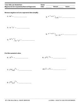 rational exponents worksheet with answers