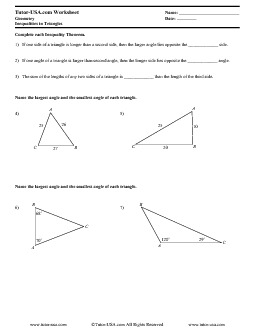 Triangle Inequality Worksheet - Triangle Inequality Theorem Youtube / A