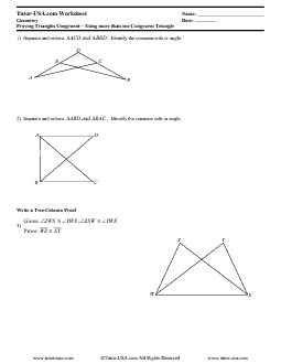 Free worksheets on congruence of triangles