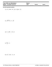 Free Algebra Worksheets & Printables with Answers