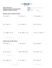 PDF: Algebra - FOIL, binomials, trinomials, polynomials