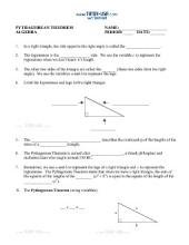 PDF: Algebra - pythagorean theorem