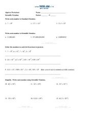 PDF: Algebra, Pre-Algebra - scientific notation