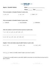 PDF: Algebra, Pre-Algebra - scientific notation