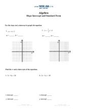 PDF: Algebra, Pre-Algebra - slope, standard form