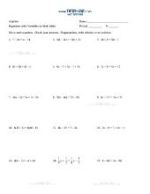 PDF: Algebra - equations