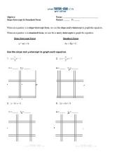 PDF: Algebra - slope, standard form