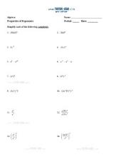 free exponents worksheets printables