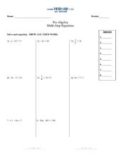 PDF: Algebra, Pre-Algebra - equations