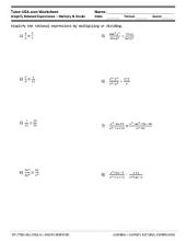 PDF: Algebra - rational expressions, fractions