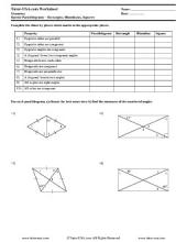 Properties Of Special Parallelograms Worksheet