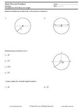 PDF: Geometry - circles, circumference, Arcs, Central Angles