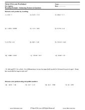 PDF: Pre-Algebra - estimating, rounding