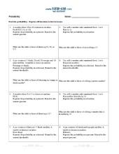 Free Probability Worksheets, Printables