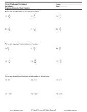 PDF: Pre-Algebra - fractions, decimals, mixed numbers