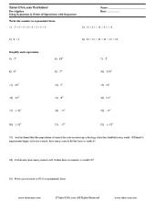 PDF: Pre-Algebra - exponents, powers