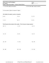 PDF: Pre-Algebra - prime factorization, gcf, factor tree