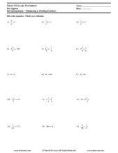 PDF: Pre-Algebra - equations, fractions