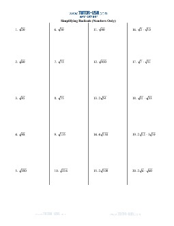 multiplying radicals worksheet