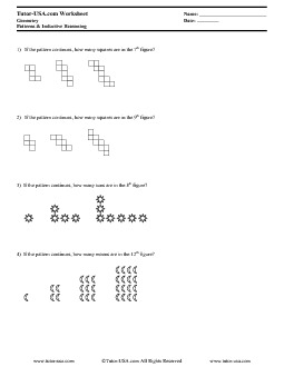 Worksheet: Patterns, Sequences, and Inductive Reasoning | Geometry