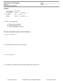 Converse Inverse Contrapositive Worksheet With Answers