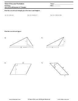 PDF: Geometry - parallelograms, triangles, area