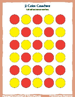 Worksheet: Counters - Printable Kindergarten Two-Color Counters