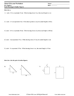 Worksheet: Ratios, Similar Figures, Scale Drawings | Pre-Algebra Printable