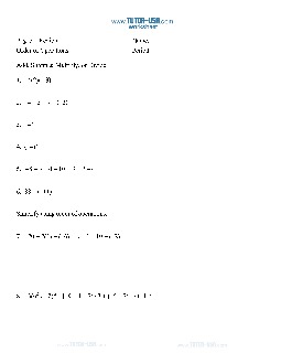 PDF: Pre-Algebra - order of operations, grouping symbols