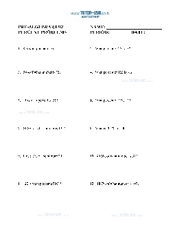 Worksheet: Percent Problems and Equations | Pre-Algebra Printable